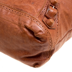Pre Owned Balenciaga Brown Leather Giant Covered Brogues Day Hobo