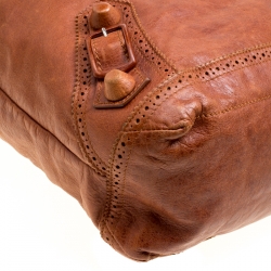 Pre Owned Balenciaga Brown Leather Giant Covered Brogues Day Hobo