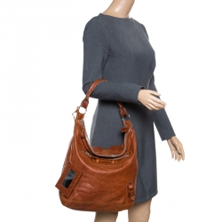 Pre Owned Balenciaga Brown Leather Giant Covered Brogues Day Hobo