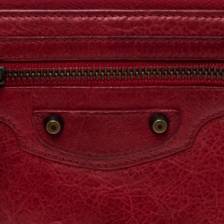 Balenciaga Red Leather Continental Zip Around Wallet