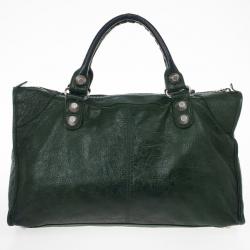 Pre Owned Balenciaga Green Lambskin Giant Work