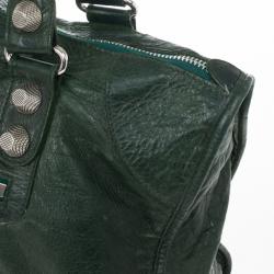 Pre Owned Balenciaga Green Lambskin Giant Work