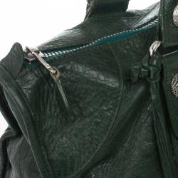 Pre Owned Balenciaga Green Lambskin Giant Work