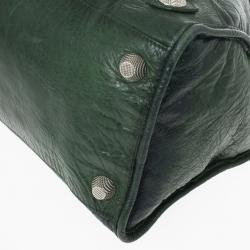 Pre Owned Balenciaga Green Lambskin Giant Work