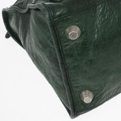Pre Owned Balenciaga Green Lambskin Giant Work