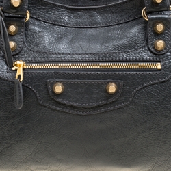 Pre Owned Balenciaga Gris Fossile Leather GH City Bag