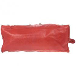 Pre Owned Balenciaga Red Lambskin Giant Part Time