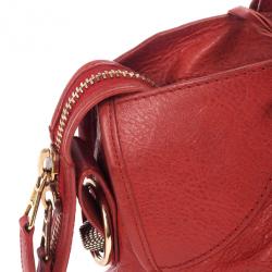 Pre Owned Balenciaga Red Lambskin Giant Part Time