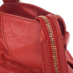 Pre Owned Balenciaga Red Lambskin Giant Part Time