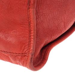 Pre Owned Balenciaga Red Lambskin Giant Part Time