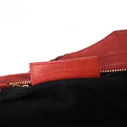 Pre Owned Balenciaga Red Lambskin Giant Part Time