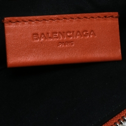 Pre Owned Balenciaga Orange Leather Valentine's Day Essential Pouch
