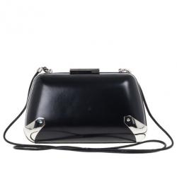 Pre Owned Balenciaga Black Calfskin Minaudière Trapèze Clutch