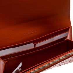 مملوكة مسبقًا Balenciaga Copper Leather Valentine's Day Essential Continental Wallet