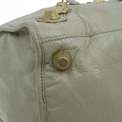 Pre Owned حقيبة يد بالنسيياغا وورك جلد خروف بيج كبيرة