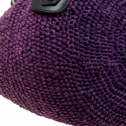 Pre Owned Balenciaga Purple Raffia Woven Panier Basket Bag