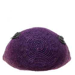 Pre Owned Balenciaga Purple Raffia Woven Panier Basket Bag