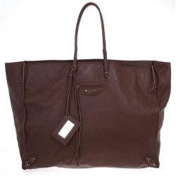 Pre Owned Balenciaga Brown Calfskin Papier A3