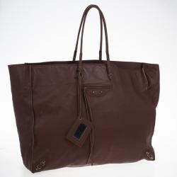 Pre Owned Balenciaga Brown Calfskin Papier A3