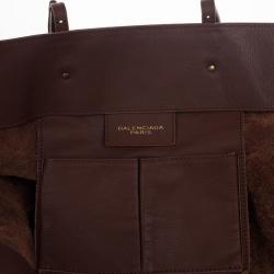 Pre Owned Balenciaga Brown Calfskin Papier A3
