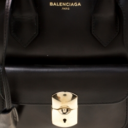 Pre Owned Balenciaga Black Leather Top Handle Bag