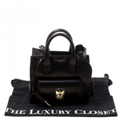 Pre Owned Balenciaga Black Leather Top Handle Bag