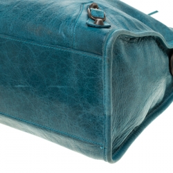 Pre Owned Balenciaga Aquamarine Leather Classic City RH Tote
