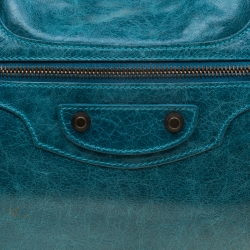 Pre Owned Balenciaga Aquamarine Leather Classic City RH Tote