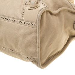 Pre Owned Balenciaga Praline Leather Brogues GCH Classic City Tote 