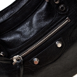 Pre Owned Balenciaga Black Leather City Silver Hardware Top Handle Bag