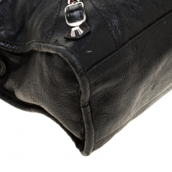 Pre Owned Balenciaga Black Leather City Silver Hardware Top Handle Bag