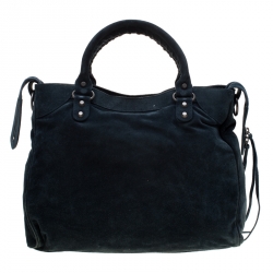 Pre Owned Balenciaga Arctique Suede Baby Daim Velo Tote