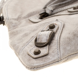 Pre Owned Balenciaga Grey Leather Pouch