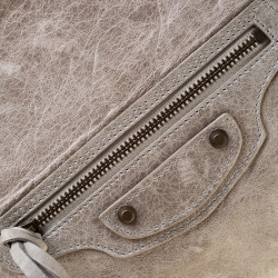 Pre Owned Balenciaga Grey Leather Pouch