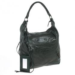 Pre Owned Balenciaga Green Lambskin Classic Day