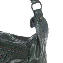 Pre Owned Balenciaga Green Lambskin Classic Day