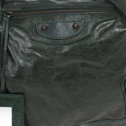 Pre Owned Balenciaga Green Lambskin Classic Day