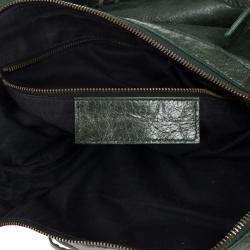 Pre Owned Balenciaga Green Lambskin Classic Day