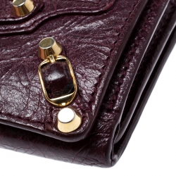 Pre Owned Balenciaga Grenat Leather City Wallet