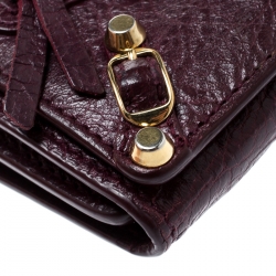 Pre Owned Balenciaga Grenat Leather City Wallet