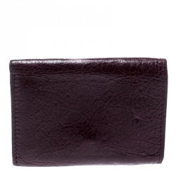 Pre Owned Balenciaga Grenat Leather City Wallet
