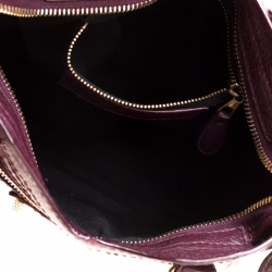 Pre Owned Balenciaga Bordeaux Leather Mini RGH City Bag