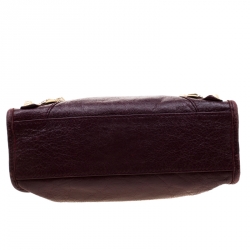 Pre Owned Balenciaga Bordeaux Leather Mini RGH City Bag