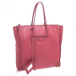 مملوكة مسبقًا Balenciaga Pink Calfskin Papier A5