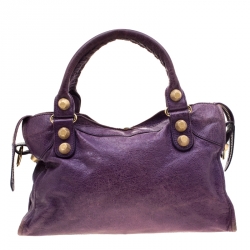 Pre Owned Balenciaga Reisin Leather GGH City Bag