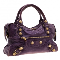 Pre Owned Balenciaga Reisin Leather GGH City Bag