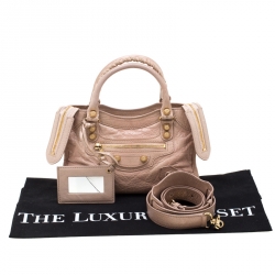 Pre Owned  Balenciaga Beige Leather Mini Classic Edge City Bag