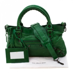 Pre Owned Balenciaga Green Leather RH City Bag 