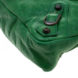 Pre Owned Balenciaga Green Leather RH City Bag 