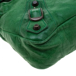 Pre Owned Balenciaga Green Leather RH City Bag 